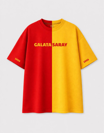 Galatasaray T-Shirt – Sarı/Qırmızı Kombin (1905 Dizayn)